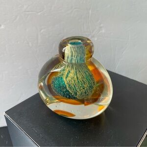 glasses sand & Sea green/ Gold Perfume Scent Bottle without Stopper